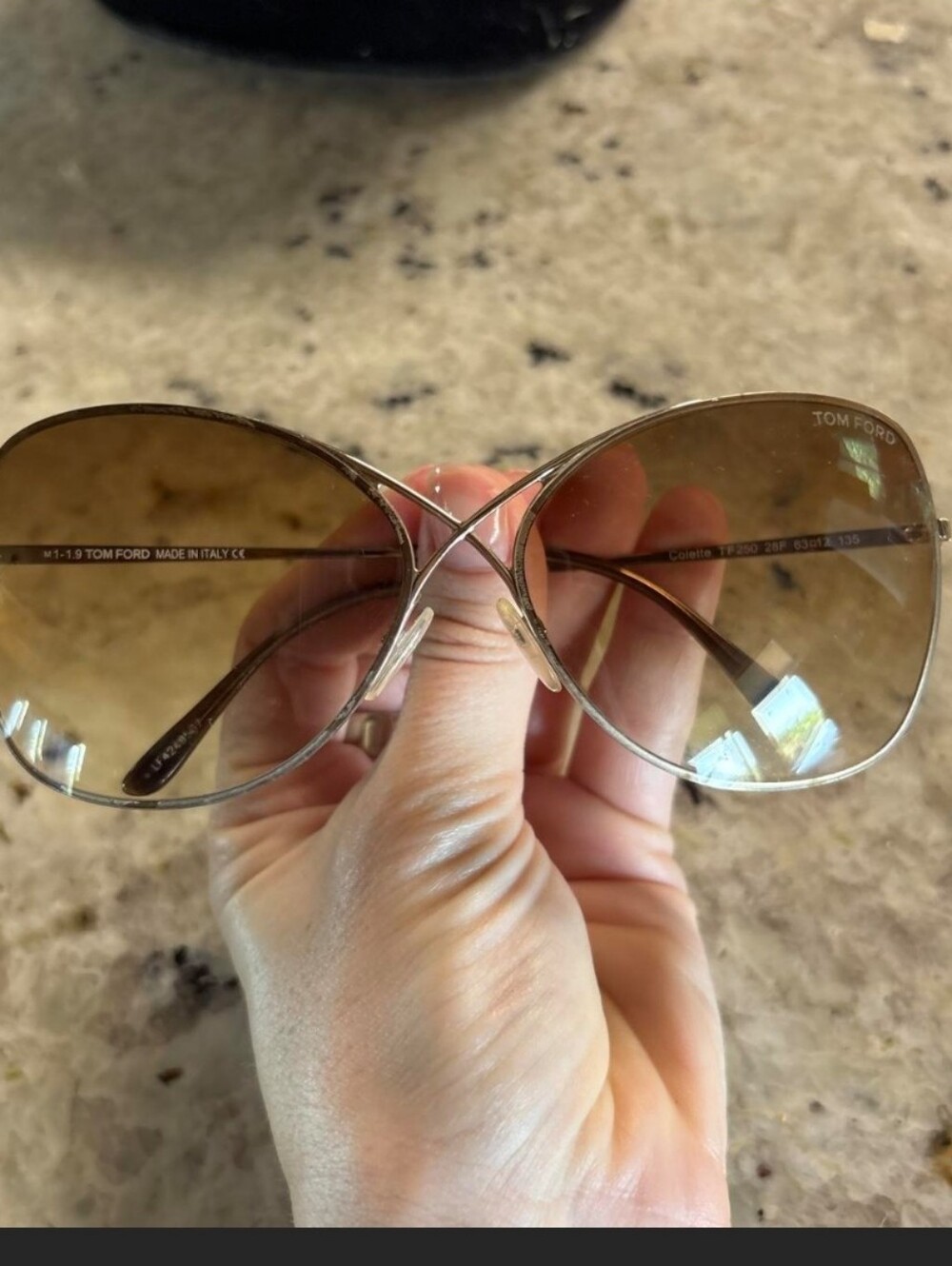 Tom Ford Colette Butterfly SunglassesShiny Rose Gold with Gradient Brown lenses